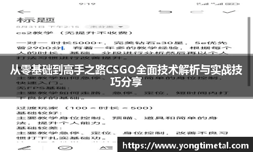 从零基础到高手之路CSGO全面技术解析与实战技巧分享